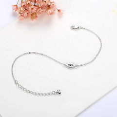 Aetolia High Quality Luxury Women Real 925 Sterling Silver Bracelet Eye Of Evil Blue Stone Link Tennis Bracelets Bangles For Women