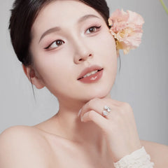 Aetolia Hot Sale 925 Silver Cubic Zirconia Irregular Heart Pear Shape Ring Open Adjustable Engagement Zirconia Rings For Women