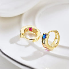 Aetolia 18K Gold Plated Colorful Cz Cubic Zirconia Extra Wholesale S925 Sterling Silver Earring Big Round Hoop Earrings Women