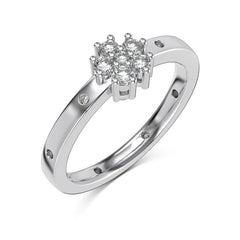 Aetolia Classic S925 Sterling Silver Diamond Ring Band 5A Cz Cubic Zirconia Engagement Flower Shape Wedding Rings For Women Gift