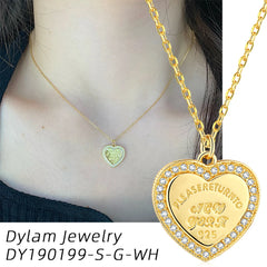 Aetolia Wholesale Personalized Kolye Bijoux Jewelry Argent 925 Sterling Silver Necklace 18K Gold Plated Chain Heart Necklaces For Women