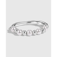 Aetolia In Stock High Quality Layering Stretch Shell Pearl Rings Jewelry Women S925 Sterling Silver Elastic Adjustable Ring