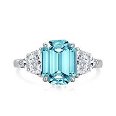 Aetolia Green Crystal S925 Sterling Jewelry Rhodium Plated Diamond Stackable Ring For Women Wedding Korean Style Wholesale Silver