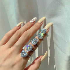 Aetolia Wedding 925 Silver Adjustable Gold Plated Cubic Heart Zircon Solitaire Promise Engagement Rings Jewelry Women