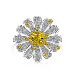 Aetolia Customization S925 Sterling Silver Daisy Rings Diamond 8A Cubic Zircon Flower Design Earrings Necklaces Jewelry Set Party Gifts