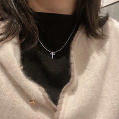 Aetolia minimalist crucifix silver jewelry Jesus cross pendant 925 sterling bead crucifix chain silver cross necklace