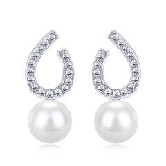 Aetolia 925 Trendy Sterling Silver Cubic Zirconia Freshwater Pearl Earring Elegant Water Drop 18K Gold Plated Earrings Jewelry Women