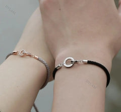 Aetolia Paracord Bracelet Led Charms For Bracelets Women Jewelry Men Leather Adjustable 925 Silver Heart Fashion Lovers Couple