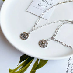 Aetolia New Arrival Ins Bloggers Elephant Pendant S925 Sterling Silver Retro Rhodium Chain Necklace For Women And Man Daily Wear