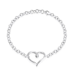 Aetolia 925 Unisex High Shine Textured INS style Cute Hollow Love Shape Stackable Sterling Silver Bracelets for daily wear