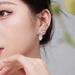 Aetolia In Stock S925 Sterling Silver 8A Zirconia Earring Pear Water Drop Irregular Shape 18K Gold Plated Stud Earrings For Women