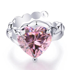 Aetolia Stackable 18K Gold Rings For Women Pink Eternity Pave Pink Round Zirconia Ring 925 Silver Rings Jewelry Aetolia