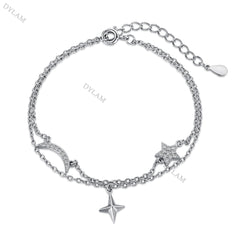 Aetolia Ladies Bracelets Bracelet In Tungsten Cute Initial Moissanite Tennis Charm Sets For Women Man Couple Lover Beaded Cross