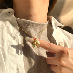 Aetolia Fashion Necklaces Korean 18k Gold Filled Men Chain Bohemian Style 925 sterling silver Coin World Map Necklace Jewelry