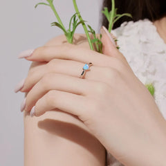 Aetolia No Moq Minimalist Female Blue Opal Stone Ring Fine Jewelry Charm 925 Sterling Silver Love Heart Rings For Women Girl Gift