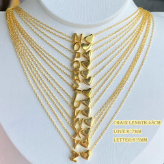 Aetolia custom minimalist necklace jewelry with love and alphabet necklace with initials halskette englisch