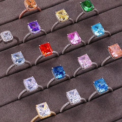 Aetolia Customized High Quality Color Wedding Zircon Ring 925 Sterling Silver Ring Promise Minimalist Engagement Diamond Rings Jewelry