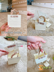 Aetolia Mini size foldable and customizable logo square tote bag necklace jewelry box can be a gift for girlfriend and wife