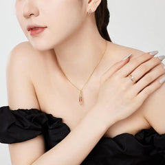 Aetolia Hypoallergenic Hot Selling Zirconia 925 Sterling Silver Necklaces Paper Clip Pendants For Women 18K Gold Plated Necklace