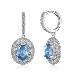 Aetolia New Arrival Multi Colors Oval 925 Sterling Silver Rings Women Diamond Blue Cubic Zircon Pendant Necklace Earring Jewelry Sets