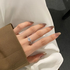 Aetolia 5A Cubic Zirconia Square Diamond Rings Geometric Rings for Women Shiny Dainty Minimalist Plated Jewelry ring for women