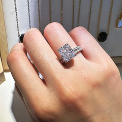 Aetolia No Tarnish Free 8A CZ Cubic Zirconia bride ring Eternity Band Engagement Wedding Promise Rings Jewelry Women 925 Sterling Silver