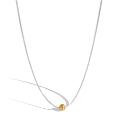 Aetolia Fashion Minimalist Jewelry Simple 925 Sterling Silver Necklace Small Round Bead Golden Bean Ball Necklaces For Women