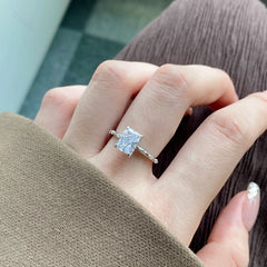 Aetolia Classic S925 Sterling Silver Radiant Cut 5A Cz Zircon Ring Wedding Jewelry Luxury Ladies 925 Sterling Silver Rings For Wome