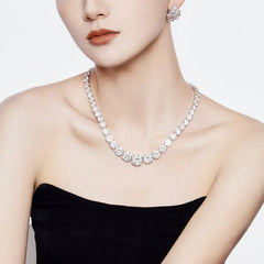 Aetolia Fine Jewelry 925 Sterling Silver Necklace Luxury Cz Cubic Zirconia Baguette Diamond Cuba Tennis Chain Jewelry Manufacturer