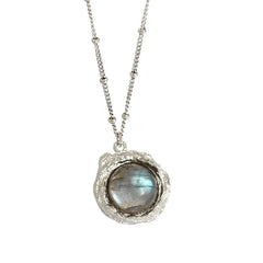 Aetolia Long 925 Silver Necklace Top Quality Personalized Custom Circular Pendant Choker With Pendants Angel Moonstone Necklace