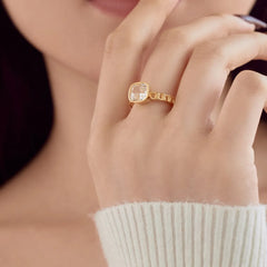 Aetolia Hypoallergenic 18K Gold Plated S925 Sterling Silver Non Tarnish Pink Blue Ring Cz Cubic Zirconia Stone Rings Jewelry Women