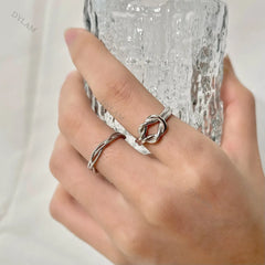 Aetolia Aetolia Hot Selling Rhodium 18K Gold Knuckle 925 Sterling Silver Knot Wedding Promise Engagement Adjustable Rings