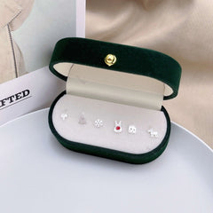 Aetolia 6 pieces Christmas Earrings Festive Jewelry Merry Xmas Tree Candy Cane White Snowflake Reindeer Christmas Stud Earring Set