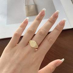 Aetolia 18K Gold Plated Statement Cocktail Round Dome Big Hollow Vintage Wedding Band Ring Diamond Pave Signet Rings Jewelry Women