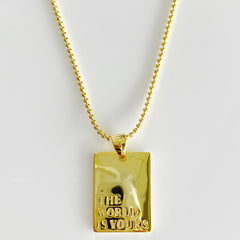 Aetolia Wholesale Inspirational Trendy Minimalist Pendant Chunky Tarot Love Necklace Jewelry Sterling Silver Gold Necklace