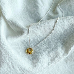 Aetolia Big Trend Hollow Circle Round Pendant Chain Necklace S925 Jewelry Sterling Silver Gold For Women Necklace Daily Wear