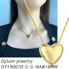 Aetolia Wholesale Personalized Kolye Bijoux Jewelry Argent 925 Sterling Silver Necklace 18K Gold Plated Chain Heart Necklaces For Women