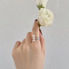 Aetolia Exquisite Factory Price Jewelry Shell Pearl Ring Female Engagement Diamond Open Adjustable S925 Sterling Silver Rings