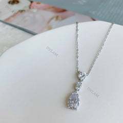Aetolia Crystal Bling Necklace Set Jewelry Wedding 5A Zircon Jewelry Pendant Necklace For Women 925 Sterling Silver Necklace 925