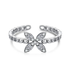 Aetolia 925 Sterling Silver Ring Pure Rings Jewelry Baguette Celtic Knot Sterling Pave Engagement wedding Adjustable Rings jewelry women