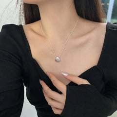 Aetolia 925 Sterling Silver Necklace Rhodium 18K Gold plated Fine Jewelry Women Fashion Texture Shell Pendant Necklaces for women