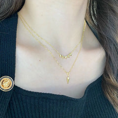 Aetolia Stylish Jewelry Tiny Triangle Double multi layered 925 Sterling Silver Necklace 18k Gold Plated Pendant Necklace