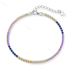 Aetolia Multi Color 5A 18k plated Cubuic Zircon Iced Out Bling Full Stones 925S Sterling Silver Women CZ Tennis Gold Bracelets