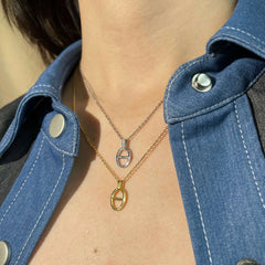 Aetolia Wholesale Sweater Hip Hop Coffee Bean Chain Link Choker Gold Plated Collar de Plata Sterling Silver 925 Pig Nose Necklace