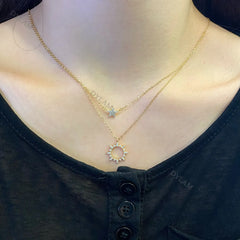 Aetolia Manufacturer Jewelry S925 Sterling Silver 18k Gold Plated Star Sun Pendant Dainty double layer Silver Necklaces