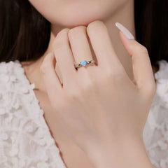 Aetolia No Moq Minimalist Female Blue Opal Stone Ring Fine Jewelry Charm 925 Sterling Silver Love Heart Rings For Women Girl Gift