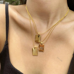 Aetolia Wholesale Inspirational Trendy Minimalist Pendant Chunky Tarot Love Necklace Jewelry Sterling Silver Gold Necklace