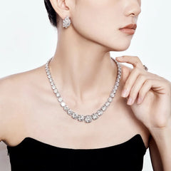 Aetolia Fine Jewelry 925 Sterling Silver Necklace Luxury Cz Cubic Zirconia Baguette Diamond Cuba Tennis Chain Jewelry Manufacturer