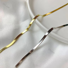 Aetolia Women Chain Herringbone Necklace Wholesaler Herringbone Charm18K Gold Filled Necklace Sliver Rhodium Plated Necklace