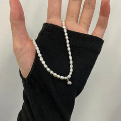 Aetolia Elegance new Design Hypoallergenic Non Tarnish 925 Sterling Silver Plated Clavicular Chain Baroque Pearl Pendant necklaces women